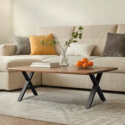 X-malliset pöydänjalat, teräs, 72 x 60 cm, musta, 2 kpl
