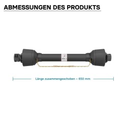 Kardaaniakseli T4 650 mm 460 Nm 540 k/min 40 kW (55 PS) 6 hammasta
