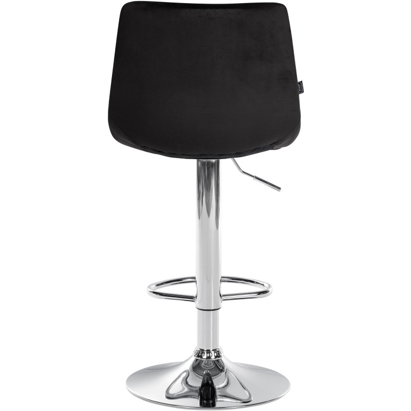 Säädettävä samettinen baarijakkara pyörivällä istuimella ja selkänojalla