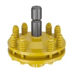 Voimanottoakselin kytkin 6 hammasta 34 9 mm uros naaras 1200 Nm keltainen