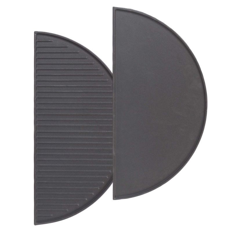 Valurautaiset grillilevyt 2 kpl, 49,8 x 24,3 x 1,5 cm, musta