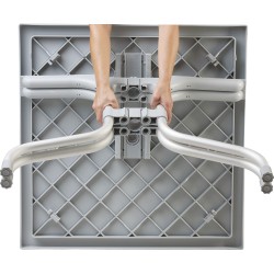 Taittuva vedenkestävä muovinen puutarhapöytä alumiinirungolla 80x80 cm