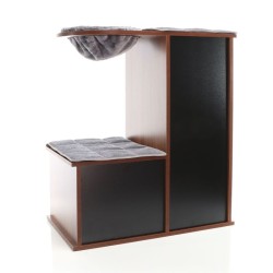 Fudajo puinen kiipeilypuu, ruskea, 80,5 cm, 2 kissantaloa, 4 makualustaa ja sisal-raapimatto
