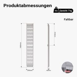 Taitettava alumiininen lastausramppi moottoripyörille ja mönkijöille, 182 cm, 200 kg