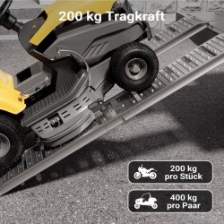 Taitettava alumiininen lastausramppi moottoripyörille ja mönkijöille, 182 cm, 200 kg