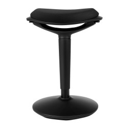Ergonominen istuin ja seisomajakkara musta kääntyvä korkeussäädettävä 55 70 cm pehmustettu max 100 kg