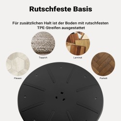 Ergonominen istuin- ja seisomajakkara, musta, kääntyvä, korkeussäädettävä 55–70 cm, pehmustettu, max. 100 kg