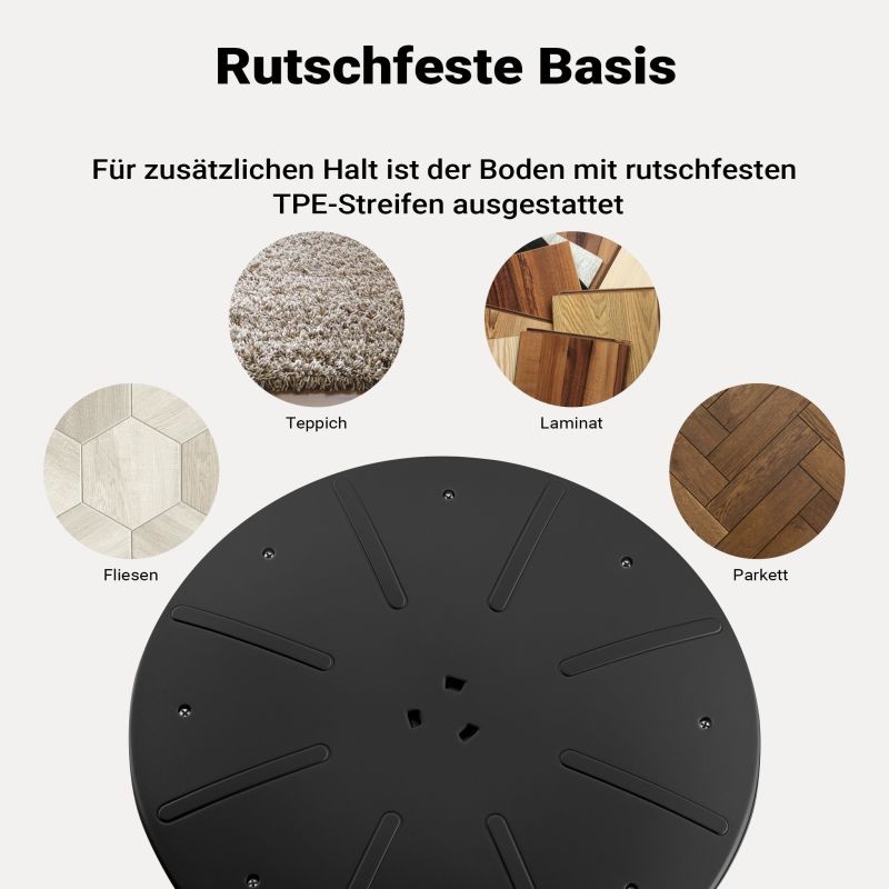 Ergonominen istuin- ja seisomajakkara, musta, kääntyvä, korkeussäädettävä 55–70 cm, pehmustettu, max. 100 kg