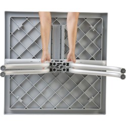 Taittuva vedenkestävä muovinen puutarhapöytä alumiinirungolla 80x80 cm