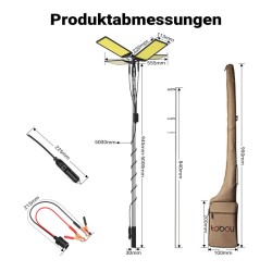 V2 LED-leirivalaisin 115 W 11224 lm 12 V teleskooppitangolla IP67 keltainen