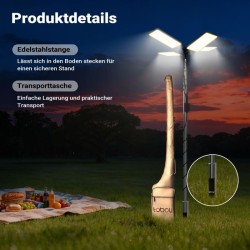 V2 LED-leirivalaisin 115 W 11224 lm 12 V teleskooppitangolla IP67 keltainen
