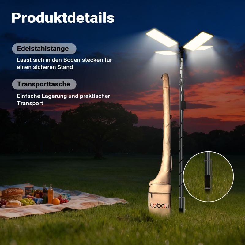 V2 LED-leirivalaisin 115 W 11224 lm 12 V teleskooppitangolla IP67 keltainen