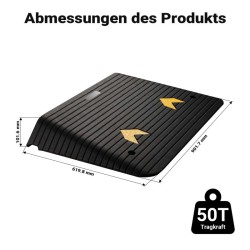 Kumiramppi 50 t, 902 x 620 x 102 mm, musta