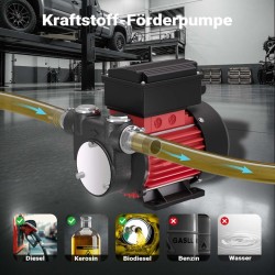 Diesel- ja lämmitysöljypumppu 230 V 375 W 60 l/min, itseimevä, 2 m imukorkeus