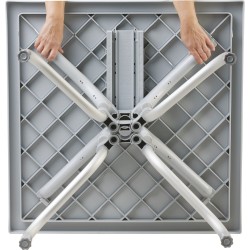 Taittuva vedenkestävä muovinen puutarhapöytä alumiinirungolla 80x80 cm