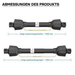 Voimanottokardaani T2 1000-1100 mm 270 Nm 540 k/min 34,9 mm 6 hammasta