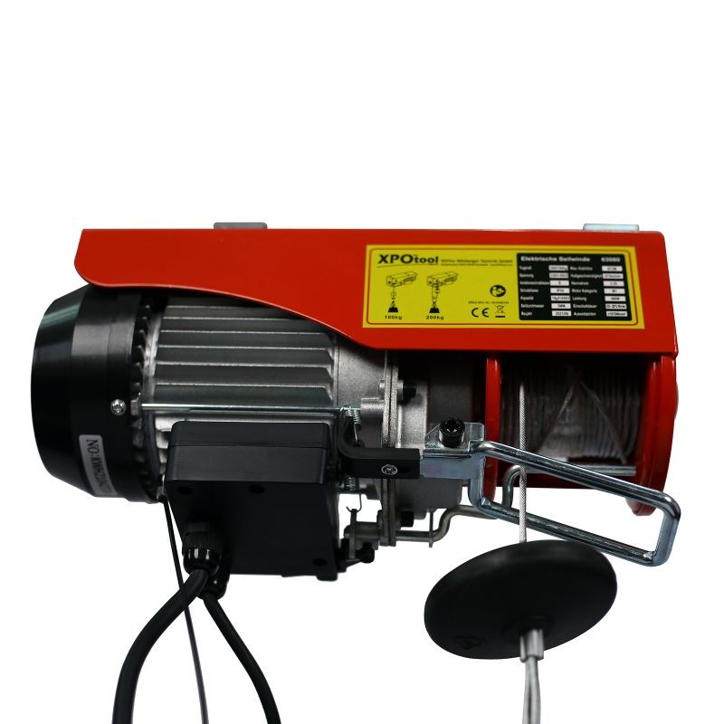 Sähkövinssi 480 W, 100/200 kg, 12/6 m, punainen