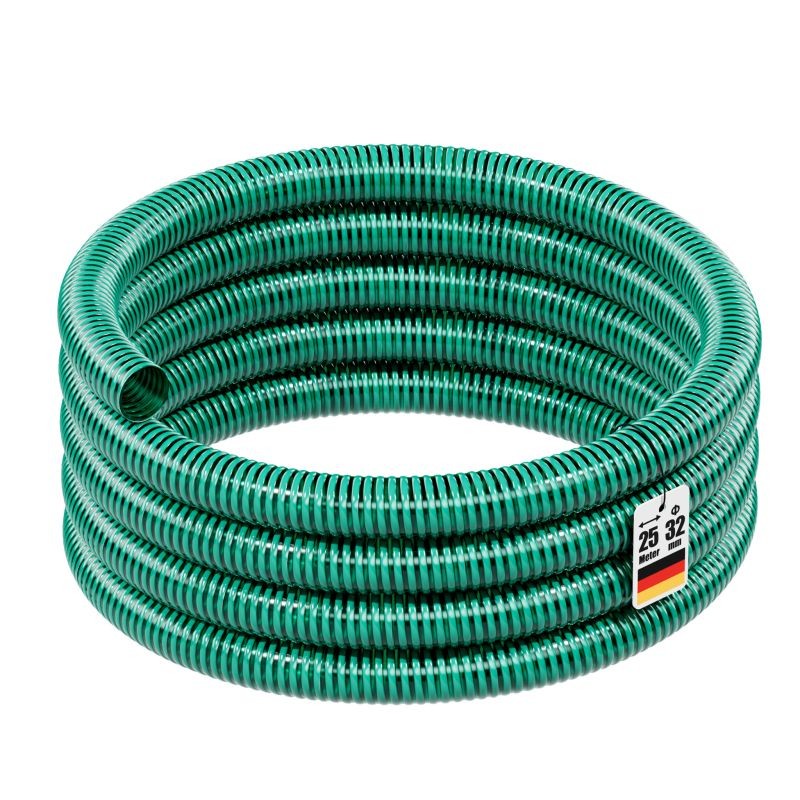 Imu- ja painesletku 32 mm, 25 m, vihreä, PVC lampupumpuille ja vesijärjestelmille