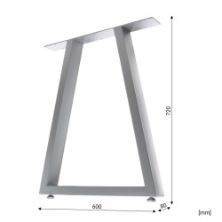 XPOtool Pöydänjalat 2 kpl, teräs, 60x72 cm, harmaa, puolisuunnikas, Industrial