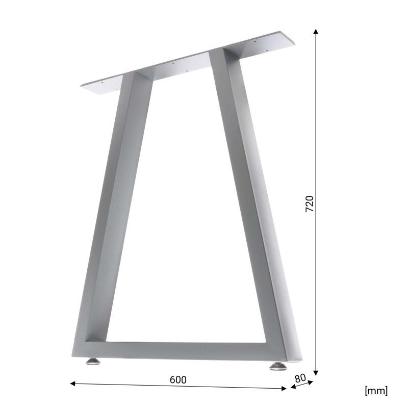 XPOtool Pöydänjalat 2 kpl, teräs, 60x72 cm, harmaa, puolisuunnikas, Industrial