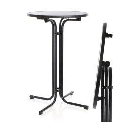 Toboli kokoontaitettava bistropöytä musta 80 cm 110 cm sisä ja ulkokäyttöön