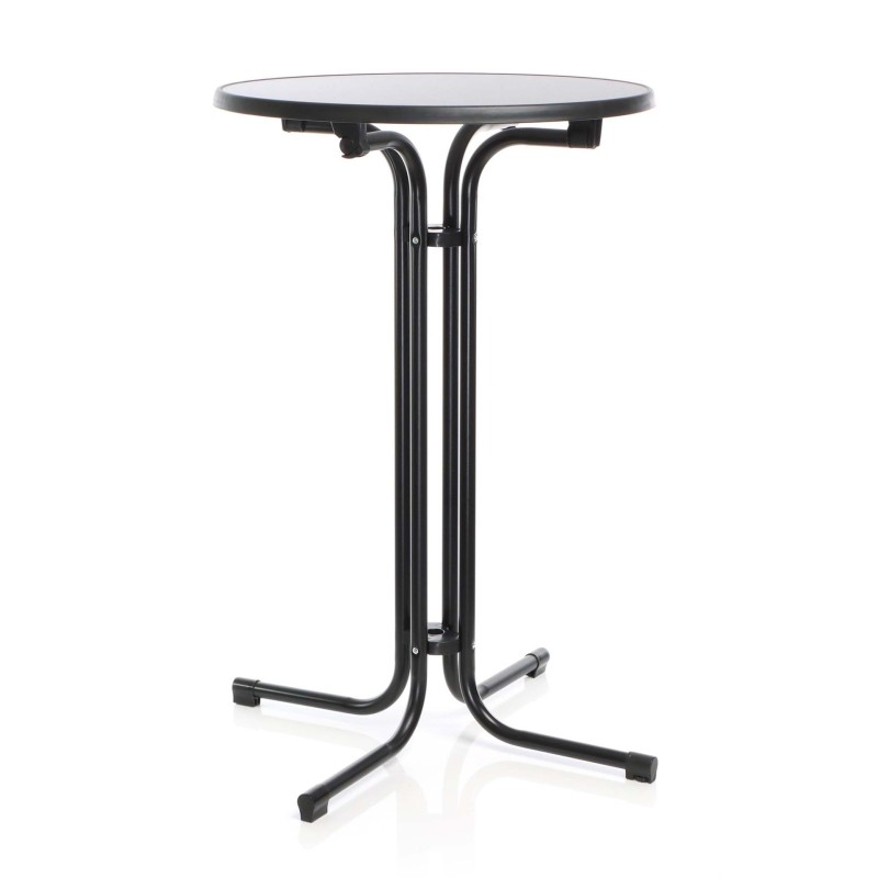 Toboli kokoontaitettava bistropöytä, musta, Ø 80 cm, 110 cm, sisä- ja ulkokäyttöön