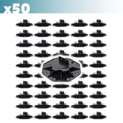 XPOtool Säädettävät terassijalat 50 kpl, 18-28 mm, 2700 kg, musta