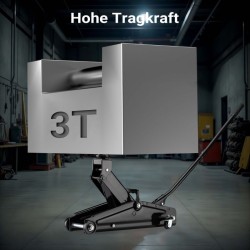 Hydraulinen tallitunkki 3 t, nostokorkeus 13,5–40 cm, musta