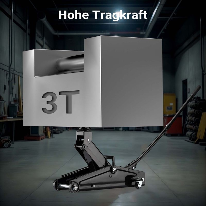 Hydraulinen tallitunkki 3 t, nostokorkeus 13,5–40 cm, musta