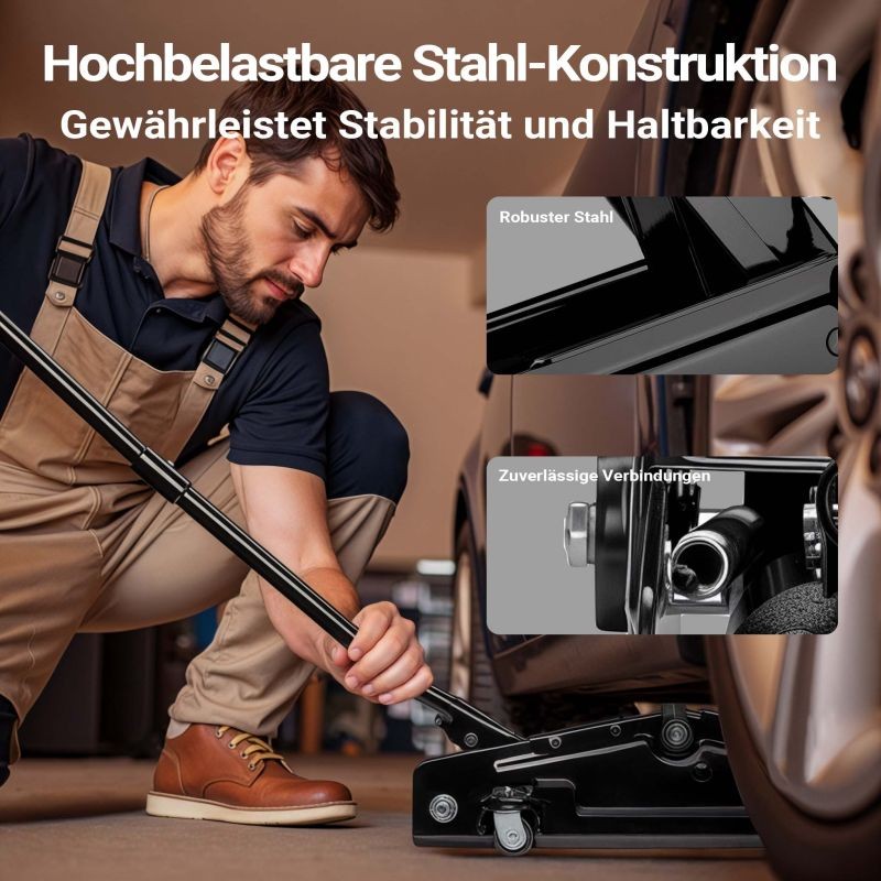 Hydraulinen tallitunkki 3 t, nostokorkeus 13,5–40 cm, musta
