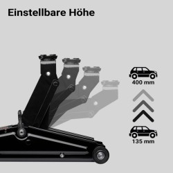 Hydraulinen tallitunkki 3 t, nostokorkeus 13,5–40 cm, musta