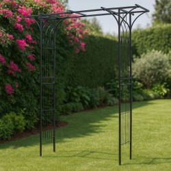 Ruusukaari 205 x 50 x 208 cm musta teräs vapaasti seisova