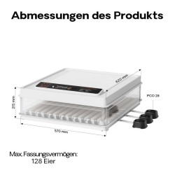Fudajo Automaattinen muninhaudontakone 128 munaa, 110 W, automaattinen kääntö
