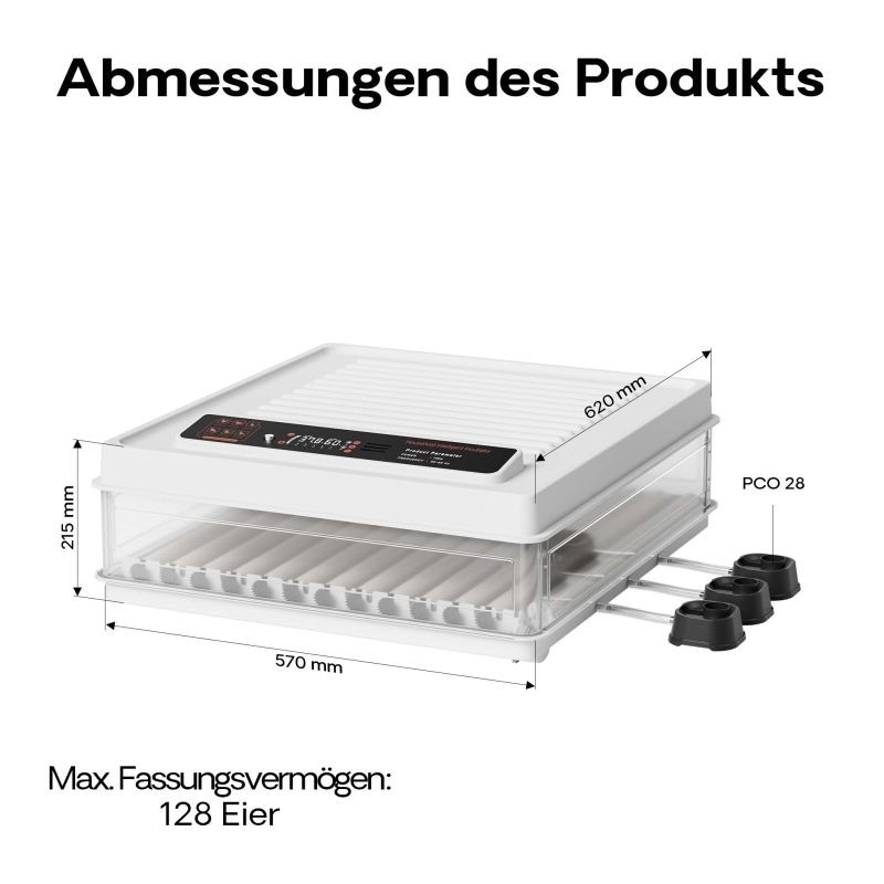 Fudajo Automaattinen muninhaudontakone 128 munaa, 110 W, automaattinen kääntö