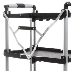 Taitettava kolmitasoinen siirtoauto, alumiini, musta, 645 x 445 x 835 mm, 120 kg