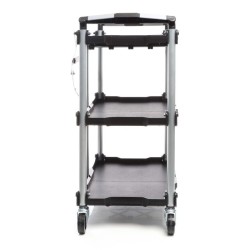 Taitettava kolmitasoinen siirtoauto, alumiini, musta, 645 x 445 x 835 mm, 120 kg