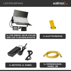 Walimex pro Sirius 160 Bi Color LED paneelivalaisin 65 W 3200 5600 K 120 säteilykulma