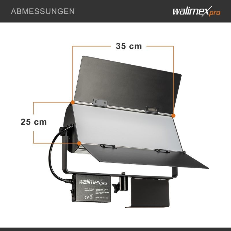 Walimex pro Sirius 160 Bi Color LED-paneelivalaisin, 65 W, 3200-5600 K, 120° säteilykulma