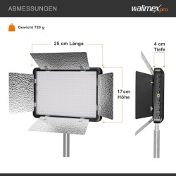 Walimex pro LED 500 Versalight Bi Color LED-paneelivalaisin 32 W, kaukosäätimellä