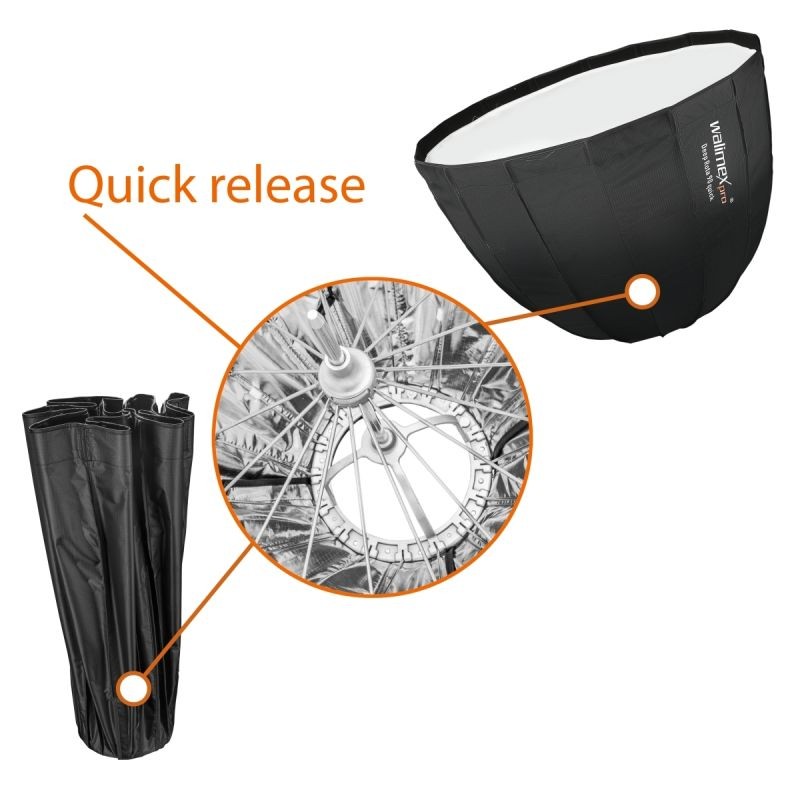 Walimex pro Studio Line Deep Rota QA90 Softbox 90 cm, kenno, diffuusorit, kuljetuslaukku