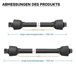 Voimansiirtokardaani T4 1000-1100 mm 460 Nm 540 U/min 40 kW 55 hv 6 hammasta 35 mm pyöreä