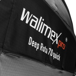 Walimex pro Studio Line Deep Rota QA70 Softbox 70 cm, hopea, kenno, diffuusorit ja Elinchrom-adapteri