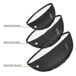 Walimex pro Beauty Dish -softbox 105 cm QA105 - taitettava, kenno, diffuusorit ja kuljetuslaukku