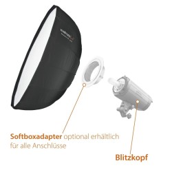 Walimex pro Beauty Dish -softbox 105 cm QA105 - taitettava, kenno, diffuusorit ja kuljetuslaukku