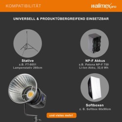 Walimex pro LED Niova 80 Compact Bi Colour 80 W LED videovalo Bowens liitäntä säädettävä värilämpötila