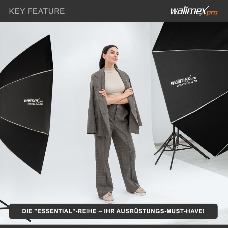 Walimex pro Essential Oktagon-softbox 150 cm, kenno, Bowens-adapteri ja kuljetuslaukku