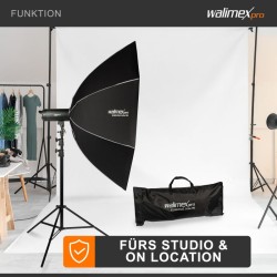 Walimex pro Essential Oktagon-softbox 150 cm, kenno, Bowens-adapteri ja kuljetuslaukku