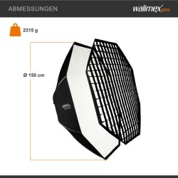 Walimex pro Essential Oktagon-softbox 150 cm, kenno, Bowens-adapteri ja kuljetuslaukku
