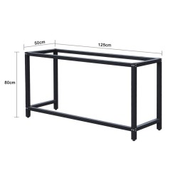 Työpöydän runko 125 x 50 x 80 cm, musta, kantavuus 250 kg, korkeussäädettävä