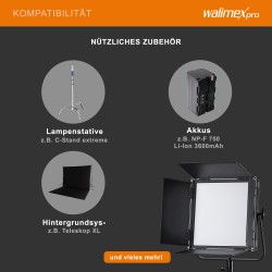 Walimex pro Soft LED 520 Brightlight Bi Color LED paneelivalaisin 40 W 3200 5600 K LCD näyttö